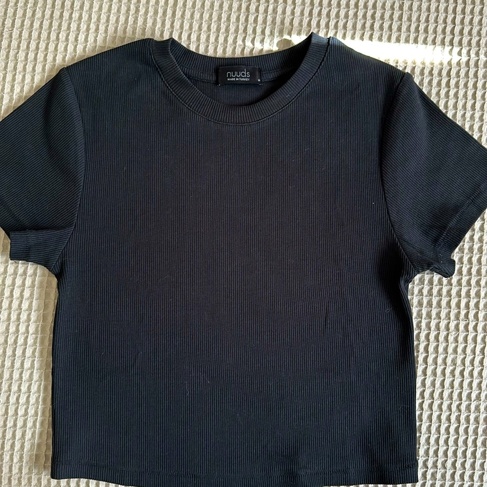 Nuuds. Black baby tee size M.  $27